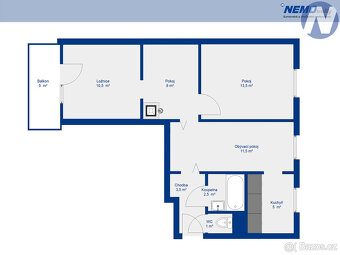 Prodej bytu 3+1 60 m2, Čkyně - 7