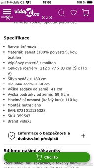 Pohovka sametova nová - 7