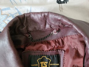 Kožená bunda M (38/40) vínová - 7