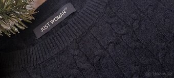 Just Woman černé copánkové svetrové šaty - 7