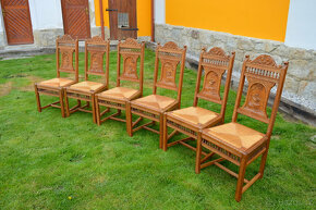 Starožitné židle 6 ks s řezbou - 7