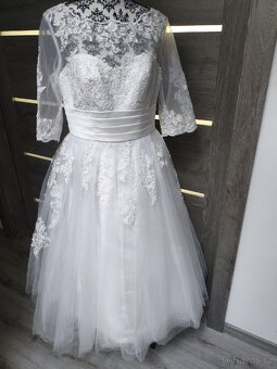 Midi svatební šaty 40/42 - 7