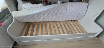 Dětská dvoupatrová postel se schody + matrace - 7