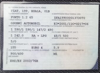 Fiat Punto 1.2 48 kW - benzín + LPG - 7