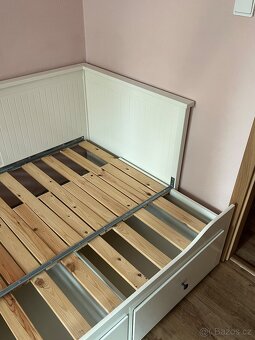 Postel IKEA HEMNES – rozkládací, se šuplíky (bílé dřevo) - 7