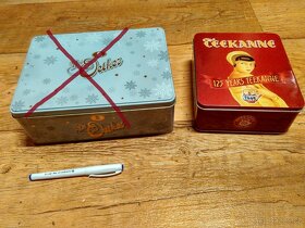 plechová dóza, krabice na cukroví, sušenky čokoládu Teekanne - 7