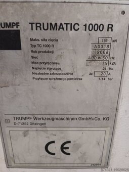 Vysekávací lis TRUMPF TruMatic 1000 R, použitý, z roku 2006. - 7