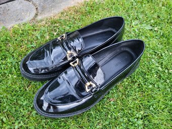 MOKASÍNY vel.41 zn.JENNY FAIRY ČERNÉ LESKLÉ MÓDNÍ - 7