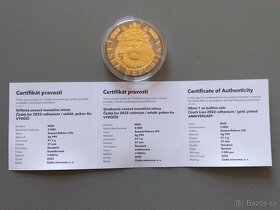 PRODÁM STŘÍBRNOU 1 Oz MINCU ČESKÝ LEV 2022 RUTHENIUM - 7