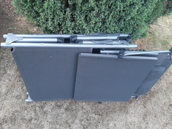Skládací zahradní lehátko se stříškou proti slunci tmavě šed - 7