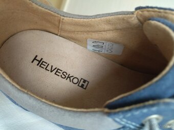 Polobotky Helvesko, celokožené, modrý semiš,vel.37 - 7