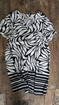 ŠATY ČERNO-BÍLÉ vel.46 zn.F&F ; LEN -KVALITNÍ A KRÁSNÉ - 7