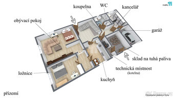Pronájem bytu 5kk-100m2 v rodinném domě se zahradou 2173m2 - 7