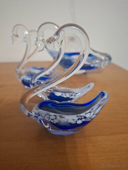 Hutní sklo labutě a ptáčci - 7