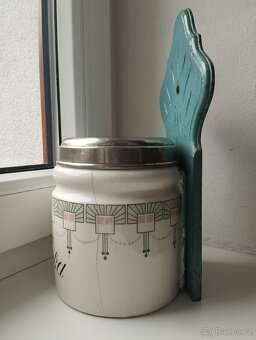 starožitná dóza na mouku - secese - 7