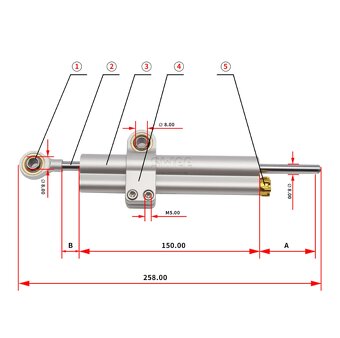 Prodám nový tlumič řízení na motorku s logem Ohlins - 7