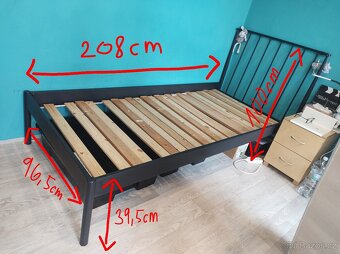 Postel - rám 200 x 96 cm ABILDRO Jysk + matrace - 7