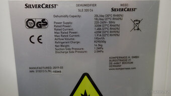 Odvlhčovač vzduchu SilverCrest SLE320 C4. - 7