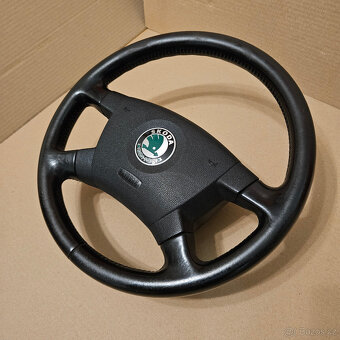 Škoda Fabia 1 gumový volant + airbag guma / kůže - 7