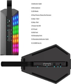BLUETOOTH BEZDRÁTOVÝ REPRODUKTOR CKY CK-300 LED TF/SD 10W - 7