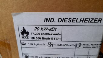 Mobilní naftové topení turbína Herkules 20 KW - 7