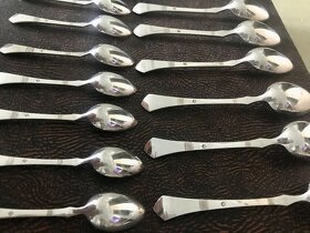 starožitné postříbřené lžičky Sandrik Alpaka 13ks - 7