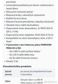 Aku řetězová pila peformance lišta 38cm - 7