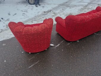 Krasny retro set gauc a kresla - 7