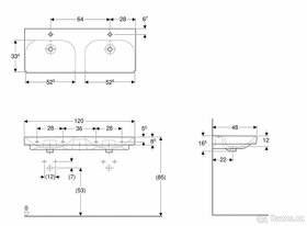 GEBERIT SMYLE SQUARE dvojumyvadlo 1200x480x165mm - 7