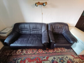 Sedací souprava rustikální+kožená souprava - 7