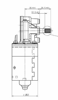 Elektromotor s převodovkou SWF 404.667 12VDC 47 ot./min. - 7