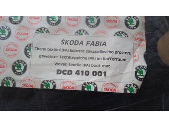 koberec do kufru textilní Škoda Fabia I (6Y) hatchback DCD41 - 7