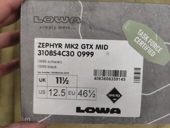 Lowa Boty Zephyr MK2 GTX Mid velikost 46,5 - 7