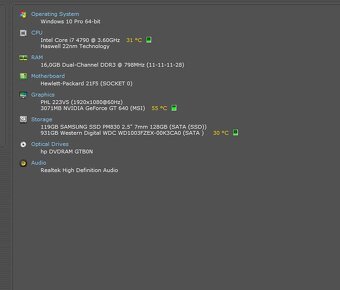 HP ProDesk 400 G2 MT,CPU i7-4790,WIN 10,RAM 16GB,SSD 128GB+H - 7