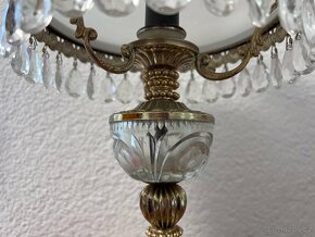 Stolní lampa s ověsky sklo a kov bílé stínidlo - 7