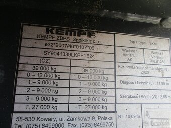 25019 sklápěcí návěs KEMPF SKM AK 39 55m³ - 7