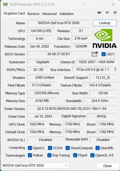 ☑️Herní PC i5 11400F,RTX 3050,16 GB RAM,1 TB SSD,WIFI - 7