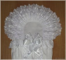 Retro souprava pro miminko zavinovačka, čepička, límeček - 7