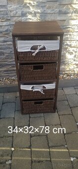 Regál se 4 proutěnými košíky - 7