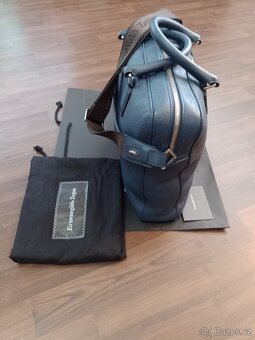 Vlněný kabát Ermenegildo Zegna, kožená brašna Zegna - 7