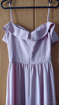 Dlouhé plesové světle růžové šaty, vel. XS - 7