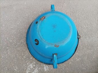 Smaltovaný modrý vandlík, průměr 37 cm - 7