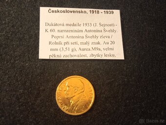 Dukát Antonín Švehla 1933,raženo pouhých 500 kusůTOOP - 7