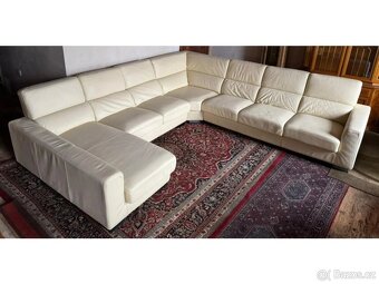 Moderní kožená sedací souprava ve tvaru "U", 3299 - 7