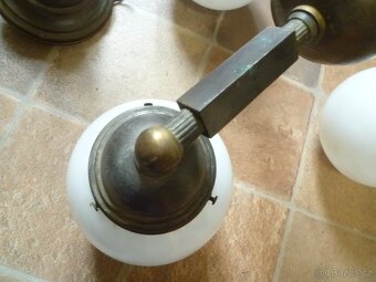 1920 starý mosazný lustr - 7