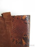 Kozačky, vysoké, celokožené, hadí vzor, vel. 37 - 7