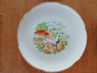 VINTAGE SÝROVÉ TALÍŘE MOULIN DES LOUPS, ORCHIES - 7