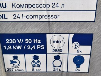 Prodám NEPOUŽITÝ olejový Kompresor LUX-TOOLS KPS-24/257 - 7