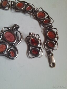 Stříbrná sada s koralem - 7