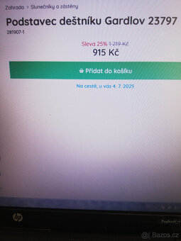 Slunečník s boční nohou 350 cm + závaží NOVÉ vše nepoužité - 7